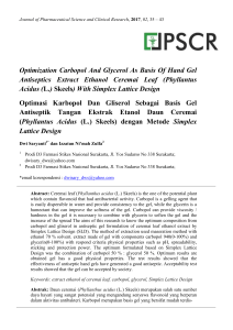 Optimization Carbopol And Glycerol As Basis Of Hand