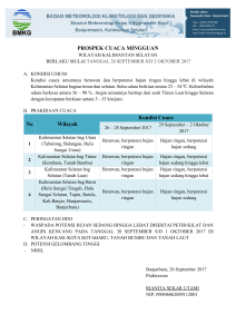 PROSPEK CUACA MINGGUAN No Wilayah Kondisi Cuaca