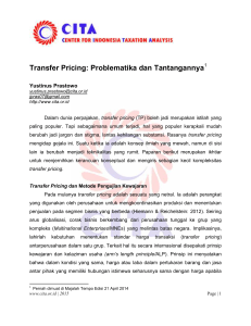 Transfer Pricing - Center for Indonesia Taxation Analysis