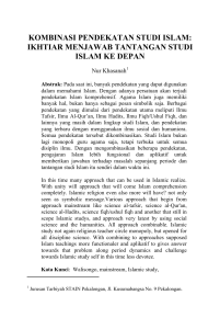kombinasi pendekatan studi islam: ikhtiar menjawab