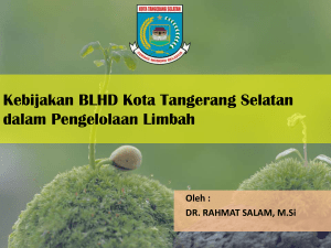 Kebijakan BLHD Kota Tangerang Selatan dalam