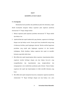 BAB V KESIMPULAN DAN SARAN 5.1. Kesimpulan Berdasarkan