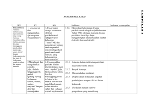 SKL KI KD Indikator Indikator keterampilan 1. Menghayati dan