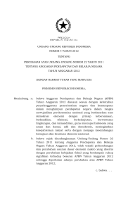 Undang-Undang Republik Indonesia Nomor 04 Tahun 2012