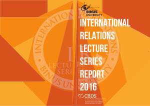 INTERNATIONAL RELATIONS LECTURE SERIES REPORT 2016