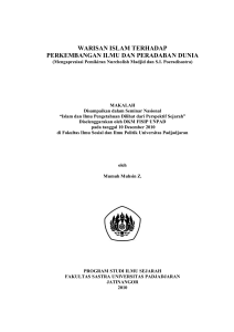 warisan islam terhadap perkembangan ilmu