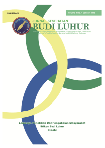 Jurnal Kesehatan Budi Luhur Cimahi, Volume 9 No.1 Januari 2016 1