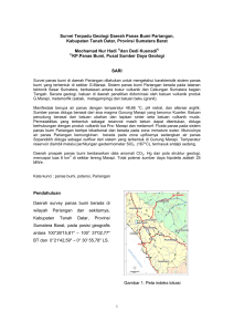 Survei Terpadu Geologi Daerah Panas Bumi Pariangan, Kabupaten