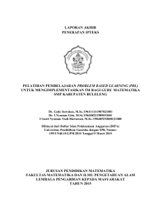 laporan akhir penerapan ipteks pelatihan pembelajaran problem