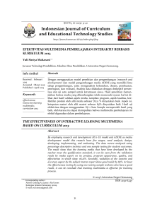 Indonesian Journal of Curriculum and Educational Technology