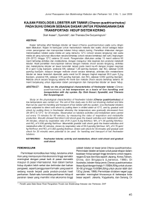 KAJIAN FISIOLOGIS LOBSTER AIR TAWAR (Cherax quadricarinatus)