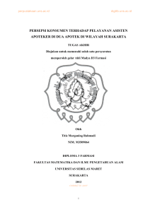 persepsi konsumen terhadap pelayanan asisten apoteker di dua