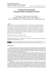 Gambaran Permasalahan Pasangan Muda di Kabupaten