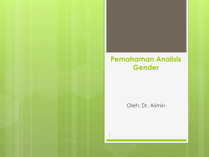 Pemahaman Analisis Gender-Pak Alimin