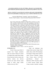 85 ANALISIS KANDUNGAN LOGAM TIMBAL (Pb) DAN LAJU