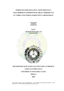 indeks keanekaragam jenis serangga - USU-IR