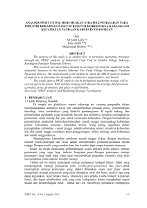 analisis swot untuk merumuskan strategi pemasaran pada industri