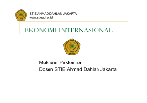 ekonomi internasional - STIE Ahmad Dahlan Jakarta