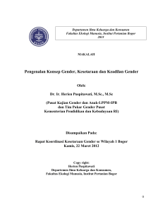 Pengenalan Konsep Gender, Kesetaraan dan Keadilan Gender