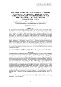 pengaruh model discovery learning terhadap