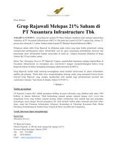 Grup Rajawali Melepas 21% Saham di PT Nusantara