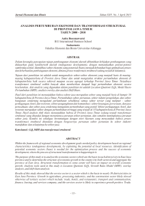 analisis pertumbuhan ekonomi dan transformasi struktural di