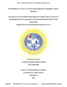 determinan utang luar negeri indonesia periode tahun 2005