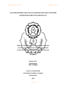 analisis kinerja keuangan daerah pada era otonomi daerah