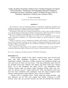 Analisis Kontribusi Penerimaan Retribusi Pasar Terhadap