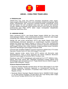 asean – china free trade area