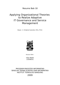 Applying Organizational Theories to Realize Adaptive IT