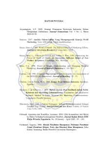 DAFTAR PUSTAKA Aryaningtyas, A.T. 2005. Strategi Pemasaran