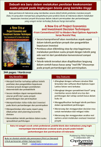A New Era of Project Economics and Investment Decision Techniques