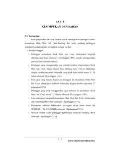 bab 5 kesimpulan dan saran - Repository Maranatha