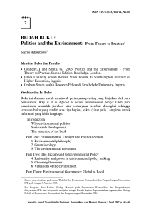 BEDAH BUKU: Politics and the Environment: From