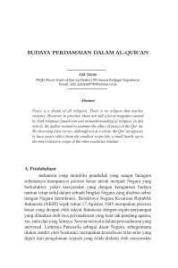 budaya perdamaian dalam al-qur`an