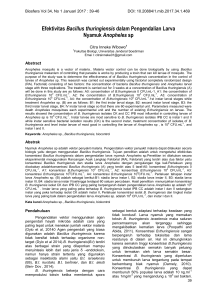Efektivitas Bacillus thuringiensis dalam Pengendalian Larva