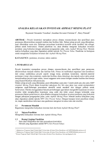 analisa kelayakan investasi asphalt mixing plant