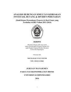 analisis hubungan simultan kebijakan investasi