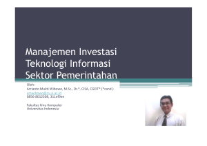 Manajemen Investasi Teknologi Informasi Sektor Pemerintahan