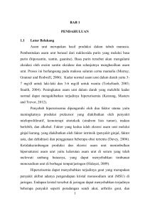 1 BAB 1 PENDAHULUAN 1.1 Latar Belakang Asam urat merupakan