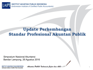 Update Perkembangan Standar Profesional Akuntan Publik