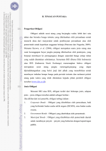 II. TINJAUAN PUSTAKA 2.1. Pengertian Obligasi