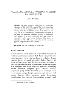 khaled abou el-fadl dan pendekatan humanistik dalam studi fiqh