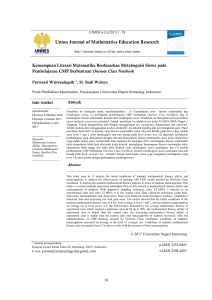 Unnes Journal of Mathematics Education Research