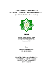 pembaharuan kurikulum pendidikan tinggi islam di indonesia
