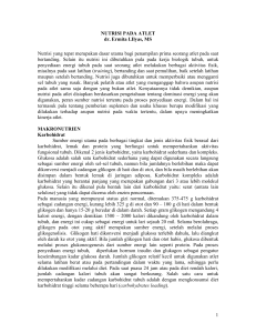 1 NUTRISI PADA ATLET dr. Ermita I.Ilyas, MS Nutrisi