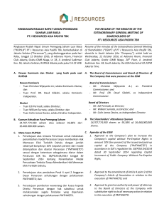 ringkasan risalah rapat umum pemegang saham luar biasa pt j