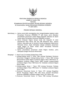 peraturan pemerintah republik indonesia nomor 25 tahun 1998