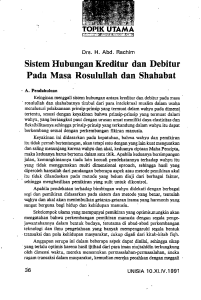 Sistem Hubungan Kreditur dan Debitur